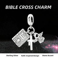 Pendentifs Breloques Croix Religieuse en Fer CYCUFF avec Pierre Naturelle pour Femmes - Cadeau pour la Famille et les Amis