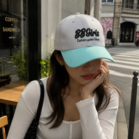 Casquette de baseball personnalisée brodée en 3D, bicolore, en sergé, avec lettres, ajustable, unisexe, en coton de luxe, vente en gros OEM