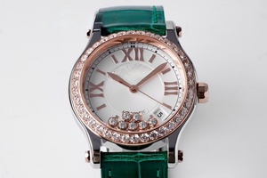 Montre mécanique de luxe pour femme, petite taille, haute qualité, avec lunette sertie de diamants, 5 pièces, collection Chopardes - Product Image 3
