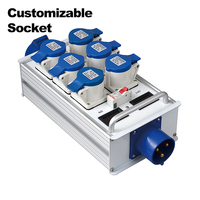 Equipo de distribución de energía de escenario SHTX, enchufe industrial de 7 vías con pantalla de voltaje trifásico, caja de alimentación colgante de distribución de energía de 380V