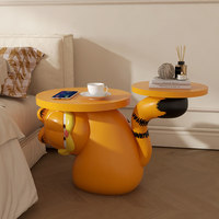 Table basse en résine style crème Garfield, table d'appoint, meuble d'angle mobile pour salon, chevet de lit, décoration et ornements