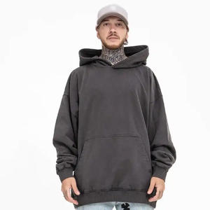 Sudadera con Capucha Extra Grande para Hombre K161, 100% Algodón de Alta Calidad, Lavado Ácido, Estilo Vintage, Diseño Liso, Serie High Street - Product Image 2