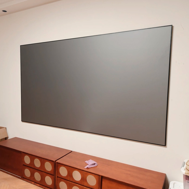 Factory Wholesale 80 Inches 3C Anti-Speckle Fixed Frame Projector Screen Gray 4K 8K Ultra HD Cinema Projection Screen 16-9