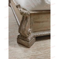 Vintage Elegantes Amerikanisches Massivholzbett Holzgeschnitztes Kingsize-Bett Luxuriöses Antikes Handgefertigtes Queen-Schlafzimmer-Set