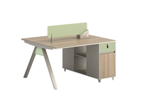 Table de réunion robuste à pieds en A convertible avec tiroir intégré, écran d'intimité, surface en MDF E1 écologique résistante à l'eau, design moderne