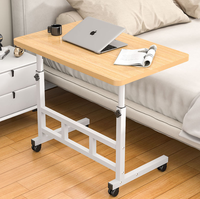 Bureau d'ordinateur moderne compact sur roulettes, table d'écriture portable pour petit espace, bureau à domicile, table pliante mobile pour étude
