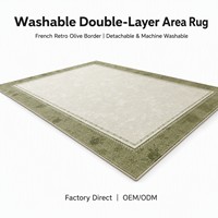 Fresh Sage Green Bordered Area Rug Modern Scandi Style Olive Cream Living Room Carpet Large Nature Inspired Home Rugs