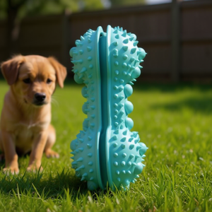 Jouet pour chien DuraDenta en TPR durable, pour le nettoyage dentaire et la distribution de friandises, bleu, jouet d'intérieur pour animaux de compagnie - Product Image 2