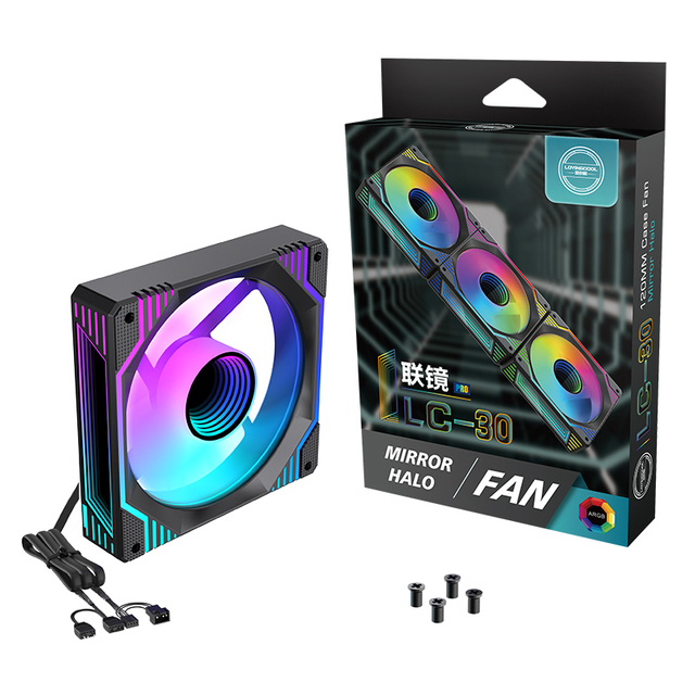 Lovingcool 120mm ARGB PWM Smart Sync Computer Case Fan High Static Pressure PC Cooling Fan with LED for Gaming Desktops
