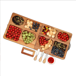 Planche à découper en bois pliable, couteau à <span class=keywords><strong>fromage</strong></span> <span class=keywords><strong>de</strong></span> <span class=keywords><strong>charcuterie</strong></span>, <span class=keywords><strong>plateau</strong></span> à fruits pour la cuisine ou la maison, rangement peu encombrant - Product Image 1