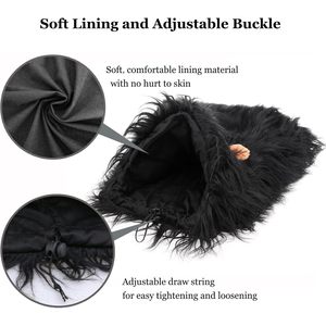 Premium divertente Pet costumi leone criniera parrucca con le orecchie per i cani Halloween & natale mascotte taglia L-Black - Product Image 6