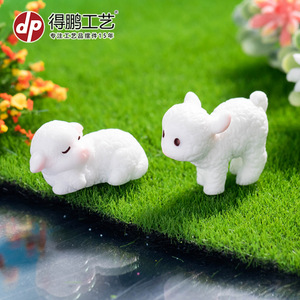 Figurines miniatures de moutons mignons en résine, postures debout et endormies, décorations de bureau, accessoires - Product Image 4
