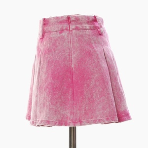 Minifalda de nuevo estilo Spice Girl, Falda corta plisada con agua de lavado de mezclilla a la moda para mujer, falda acampanada para mujer - Product Image 3