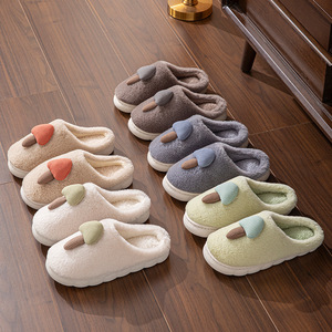 Home Slippers Fluffy Plush Round Toe EVA Outsole Anti Slip <b>Winter</b> Indoor Outdoor Cartoon <b>Decorated</b> - Product Image 2