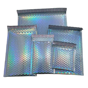 Sobres acolchados con burbujas de polietileno holográficas metálicas brillantes <span class=keywords><strong>Paquete</strong></span> de bolsa de mensajería de papel de aluminio para envío y uso de comestibles - Product Image 4