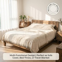 Moderne, minimalistische Sofaüberwurf-Decke aus Chenille im Wabi-Sabi-Stil mit Fransen für Ihr Wohnzimmer