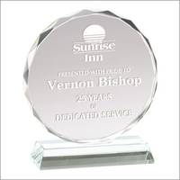 Trophée en cristal transparent personnalisé avec plaque de reconnaissance, emballage avec boîte cadeau en papier