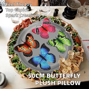 หมอนผีเสื้อขนาด50ซม. หมอนอิงในรถยนต์โซฟายัดไส้รูปสัตว์น่ารักปักอย่างนุ่มพิเศษใส่ได้ทั้งชายและหญิง - Product Image 2