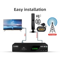 Boîtier Smart TV Afrique HD 1080P, Antenne Tuner TV Numérique Intérieure Longue Portée 174-862 MHz, Convertisseur pour l'Afrique