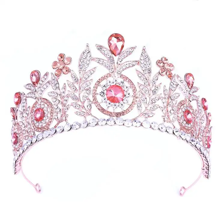 Couronne et diadème de spectacle, pièces, accessoires de cheveux, décoration pour diadème de mariage, vente en gros