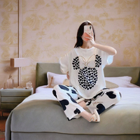 Pyjamas d'été pour femmes, ensembles à manches courtes, vêtements de maison, vêtements de nuit pour femmes, vêtements de nuit pour femmes