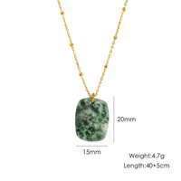 Collier Géométrique Délicat en Cristal de Guérison, Pendentif en Pierre Naturelle en Acier Inoxydable Étanche pour Femme, Cadeau d'Anniversaire