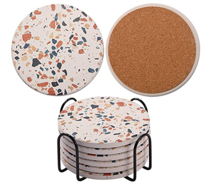 Alfombrilla decorativa para mesa de moda, cerámica personalizada, posavasos de piedra absorbente de estilo mármol con soporte para taza de mesa para beber - Product Image 6