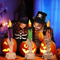 Main de fantôme électronique en coton De Long Z271 pour Halloween, alimentée par piles, lumineuse, décorative, pour usage intérieur, ambiance de fête ou maison hantée