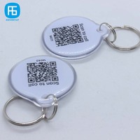 Double Side Keychain RFID Keyfob mit QR Code URL Programmable 213 Chip Epoxy NFC Tag für Pets Identification Management