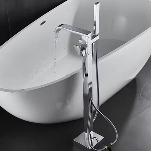 Grifo de Bañera de Lujo OEM de Latón Macizo Montado en el Suelo, Mezclador de Bañera Independiente con <span class=keywords><strong>Ducha</strong></span> de Mano <span class=keywords><strong>para</strong></span> Proyectos de Villas y Hoteles - Product Image 6