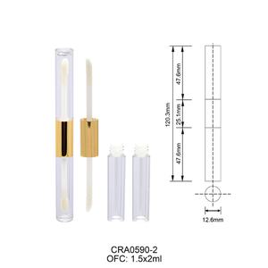 Tube de gloss à lèvres double embout, tube de gloss à lèvres à presser, bouchon à vis, tube en plastique - Product Image 2