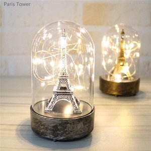 Décoration de noël pour la maison, chambre à coucher, décor d'anniversaire, cadeaux de fête de mariage, tour de <span class=keywords><strong>Paris</strong></span>, lumières Eiffel avec abat-jour en forme de dôme - Product Image 1