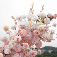QiYing Victory Décoration de mariage extérieure transfrontalière, Arche de fleurs artificielles en plastique rose et violet, Arche de ballons, Faux fond