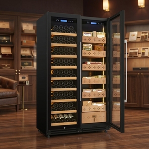Réfrigérateur à cigares NE-171A-8 avec affichage numérique, température constante, 508L, double porte vitrée, humidor à cigares, armoire à vin - Product Image 1