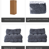 Canapé pouf compressé sous vide, en éponge haute résilience, en velours côtelé, pliable, modulaire, pour salon, chambre, balcon