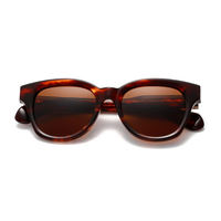 Lunettes de soleil rétro de boutique, monture en acétate, forme ronde, verres polarisés TAC, protection UV, logo personnalisé, minimum 1 pièce
