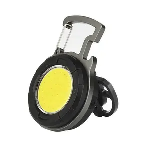 Presente de promoção multifuncional mini chaveiro lanterna 500lm ímã recarregável de alta potência pequena tocha luz chapéu clipe design