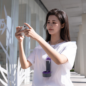 Ventilador de cuello Ventilador de ángulo ajustable Ventiladores de escritorio recargables Viaje Práctico Refrigeración Trabajo silencioso Pantalla digital HD Velocidad USB Móvil - Product Image 6