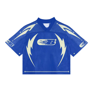 Ropa de calle personalizada, camiseta de fútbol retro Rosa deportiva, impresión por sublimación, patrón de logotipo, camiseta de fútbol de malla recortada ajustada de gran tamaño - Product Image 5