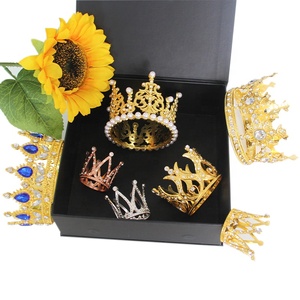 Corona Redonda de Aleación con Diamantes de Imitación para Decoración de Pasteles, Accesorio para el Cabello, Celebraciones Festivas, Tocado para Boda y Baile de Graduación, Venta al por Mayor - Product Image 5