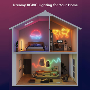 شرائط إضاءة نيون <span class=keywords><strong>LED</strong></span> ذكية RGBIC بتحكم عبر التطبيق، 8 مم، PVC، 5 فولت USB، مقاومة للماء IP67، طقم كامل لغرف الألعاب ولافتات النيون - Product Image 5