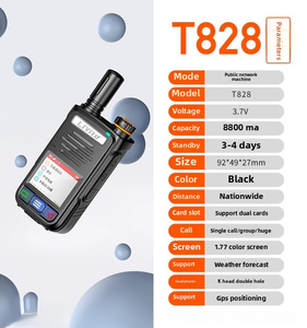 Mstar T828 5g Full Netcom 5000km hitam 3.7v 2 buah pengendali jarak jauh nirkabel Gps jatuh pemancar Walkie Talkie profesional