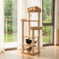 Nouvelle Arrivée Tendance : Arbre à Chat Moderne de Luxe en Bois de Haute Qualité, Facile à Assembler, Arbre à Chat et Griffoir Multicouche, Tour pour Chat