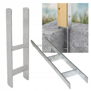 Ensemble de supports de poteaux en H en acier de 5mm, <span class=keywords><strong>plaque</strong></span> de base, manchon d'ancrage au sol, support de clôture - Product Image 2