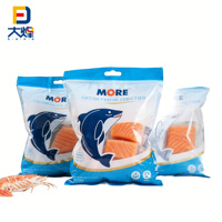 Sacs d'emballage pour aliments congelés en plastique laminé thermoscellé imprimé sur mesure, à trois côtés scellés, plats, pour viande, poisson, crevettes