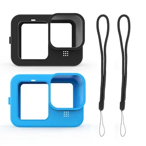 Phụ Kiện Máy Ảnh Silicone Bìa Trường Hợp Len Trường Hợp Với Dây Đeo Dây Buộc Cho GoPro 11 10 9 8 Máy Ảnh