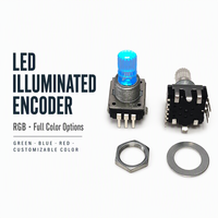 EC12 RGB Interrupteur Poussoir Led Encodeur Potentiomètre Rotatif Incrémental Encodeur Rotatif 24 Détentes avec Arbre Illuminé