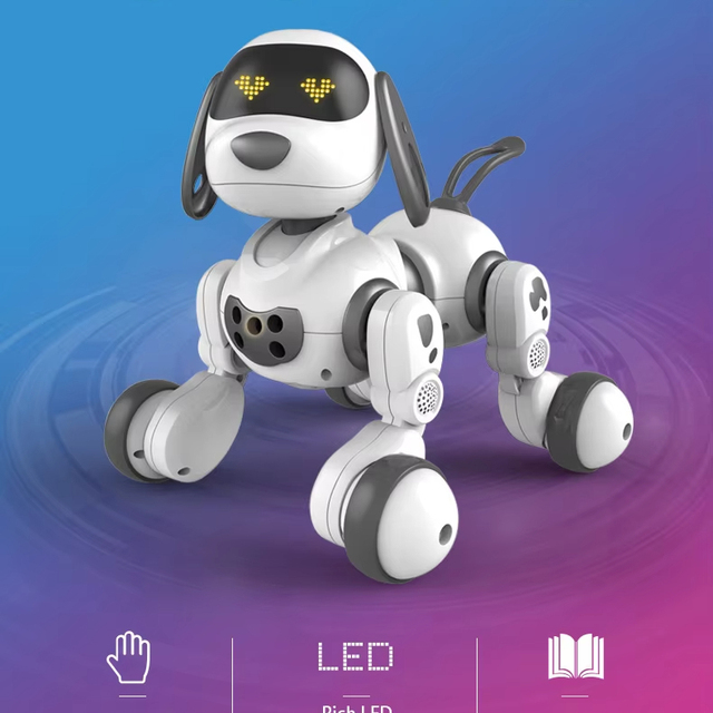 Smart Talking RC Robot Dog Walk & Dance Interactive Pet Puppy Robot Dog Remote Voice Control Intelligent Toy for Birthday Gifts