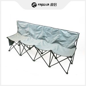 Chaise pliante d'extérieur pour quatre personnes, banc rectangulaire pliable, chaise de camping, de plage, de sport, 160x45x82cm - Product Image 2