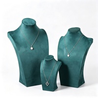 Présentoir de comptoir en velours pour colliers, mannequin buste, support de bijoux, modèle de présentation